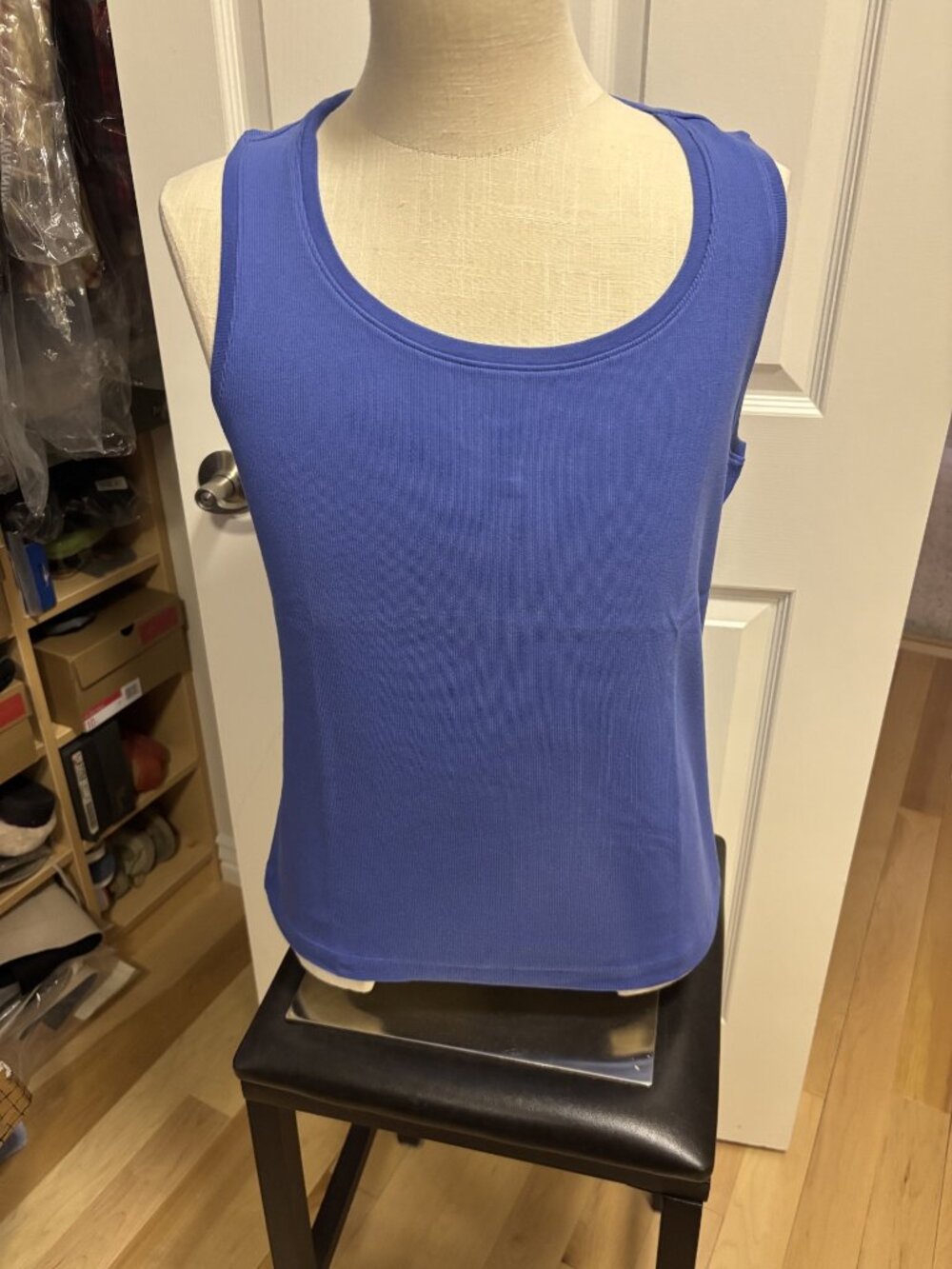 Perwinkle blue ribbed knit tank